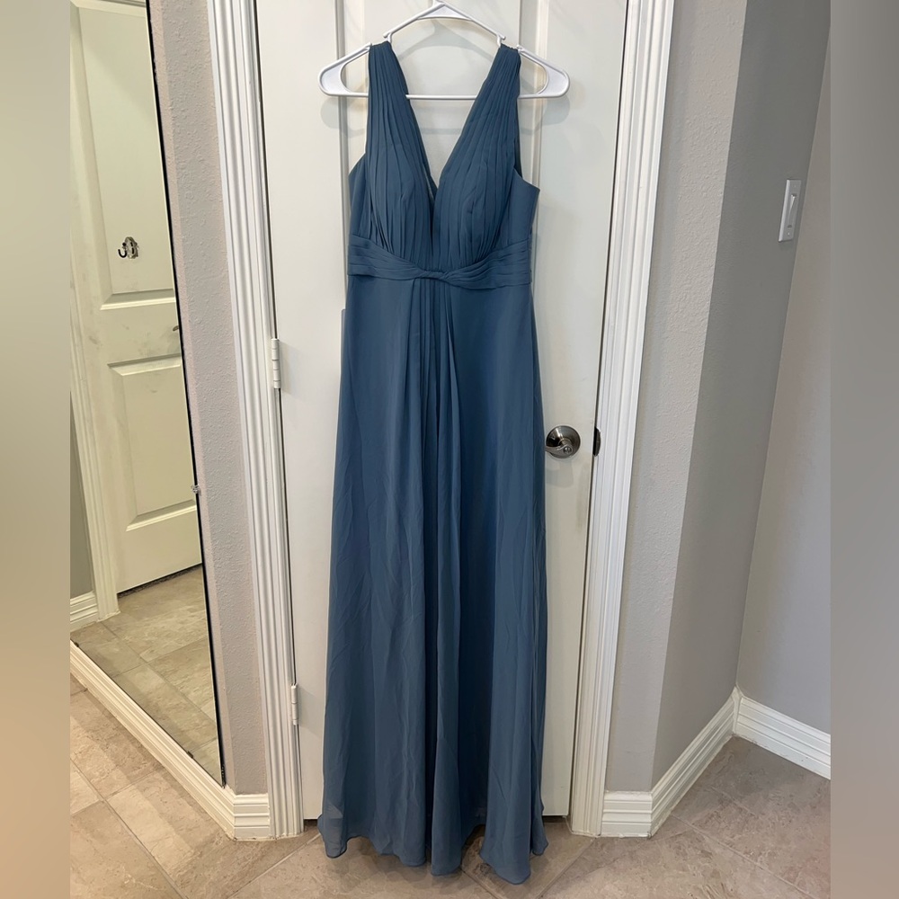 Azazie Blue Maxi Bridesmaid Dress